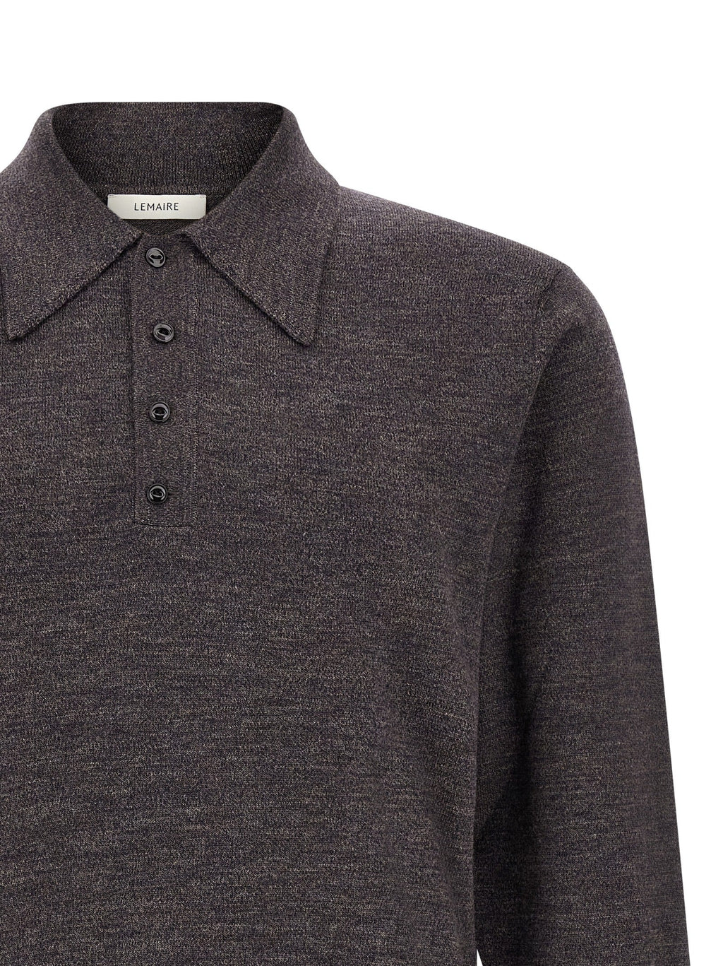 Lemaire Brown Wool Polo Shirt