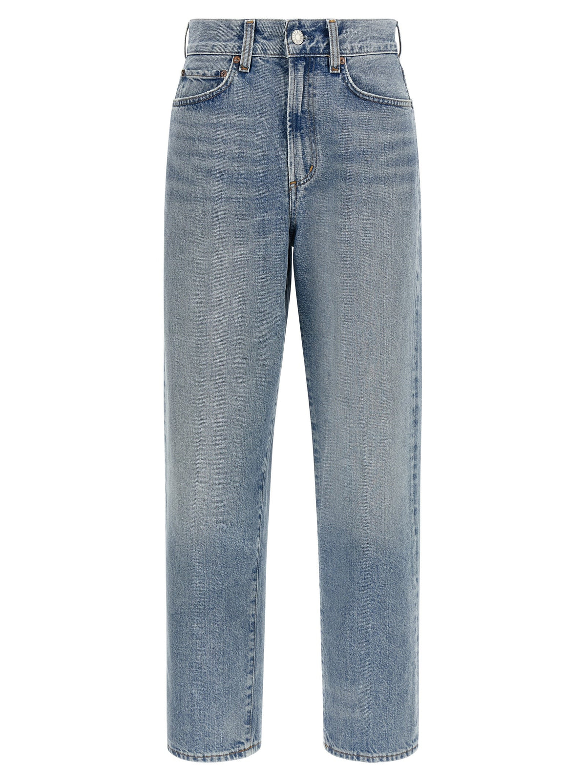 Agolde Blue Cotton Straight-Leg Jeans