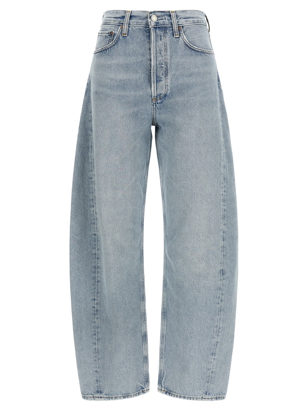 Agolde Blue Cotton High-Waisted Jean