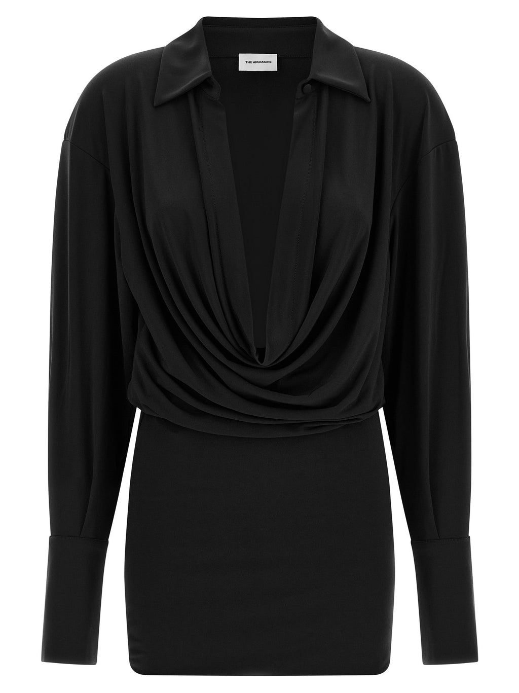 The Andamane Black Polyester Short Dress