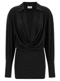 The Andamane Black Polyester Short Dress