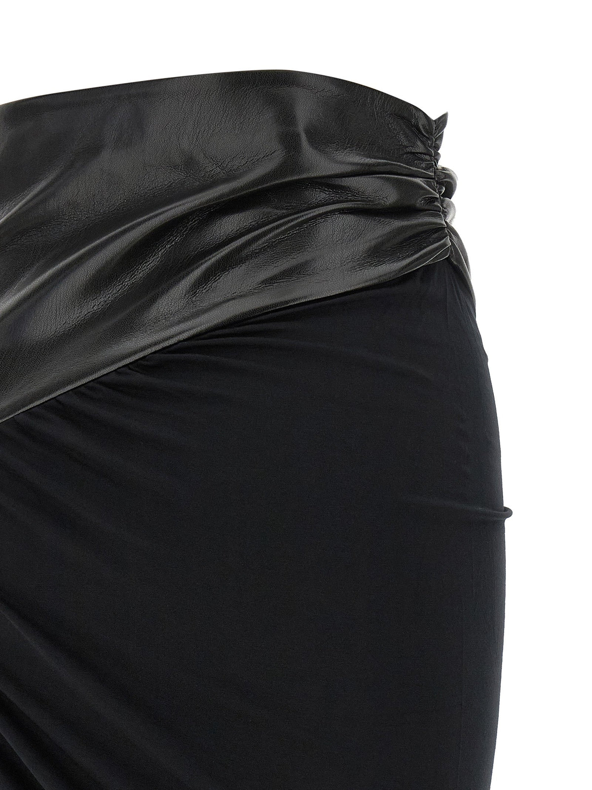 The Andamane Black Viscose Midi Skirt