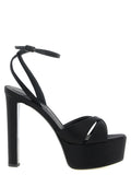 LE SILLA Black Viscose Stiletto Heel Sandals