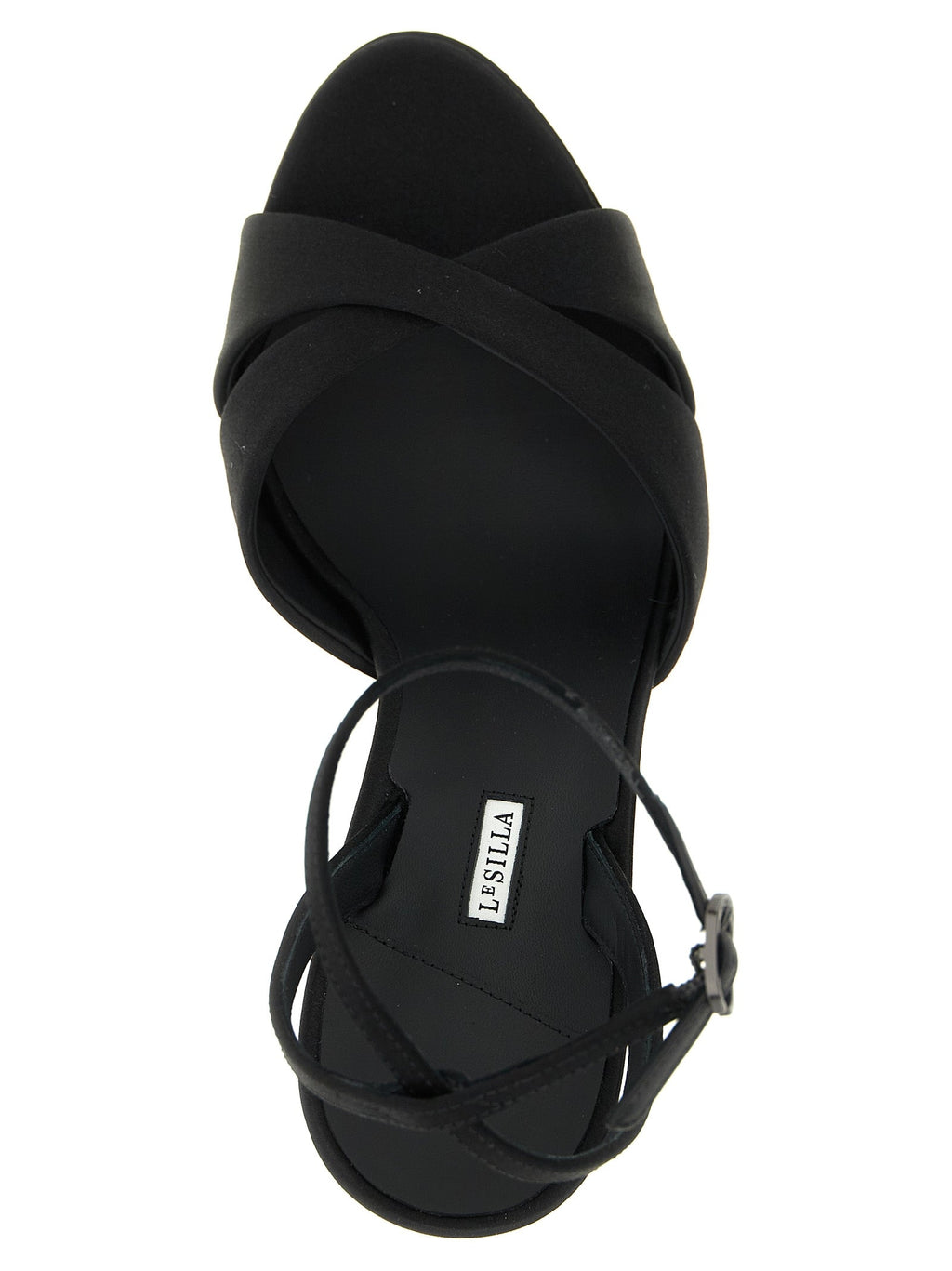 LE SILLA Black Viscose Stiletto Heel Sandals