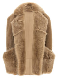 BLANCHA Beige Lamb Fur Sleeveless Jacket