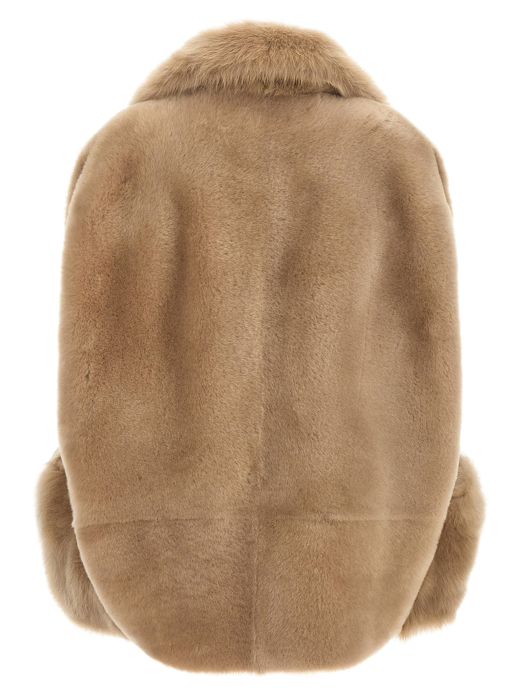 BLANCHA Beige Lamb Fur Sleeveless Jacket