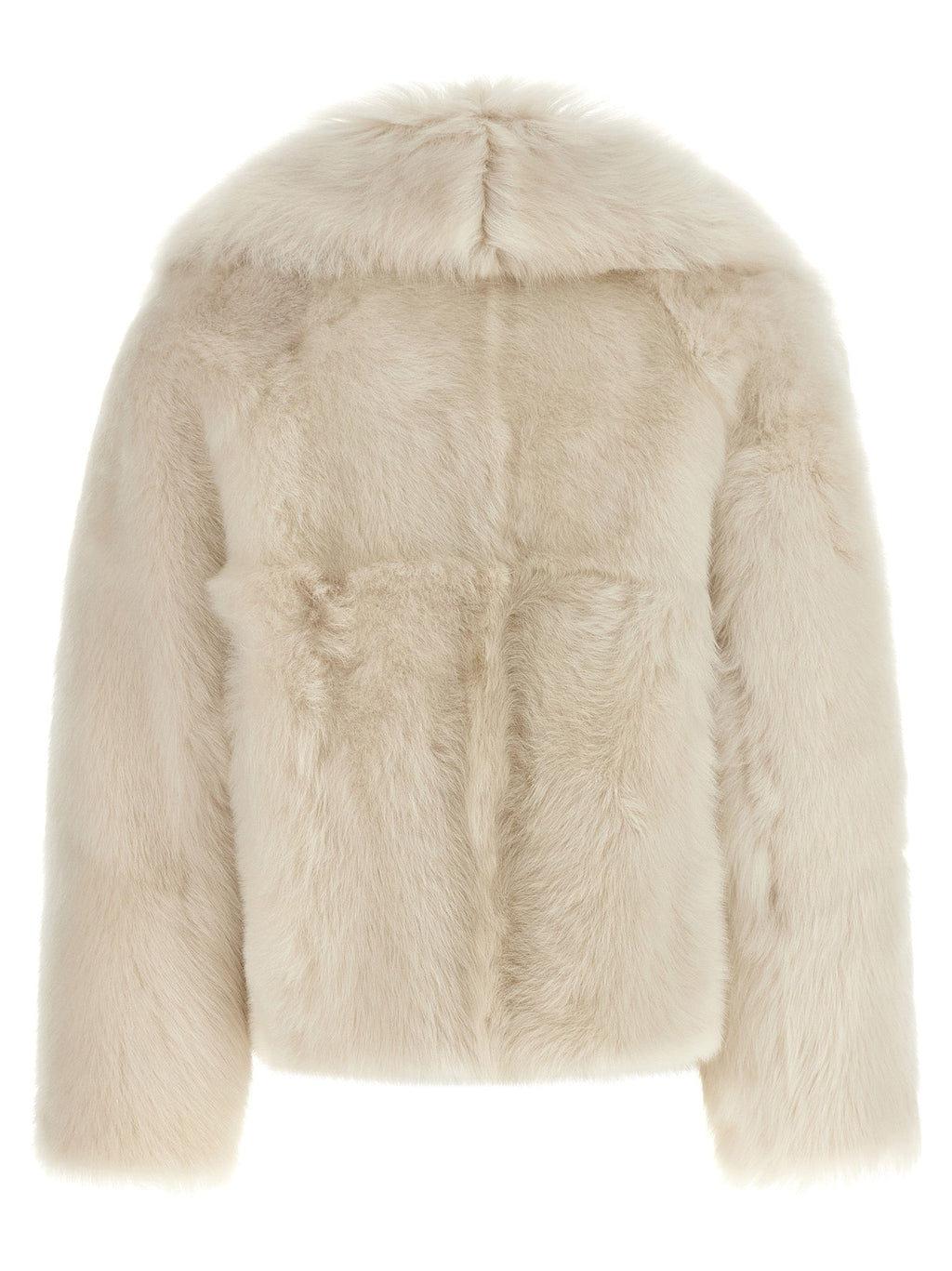 BLANCHA White Lamb Fur Full-Length Jacket