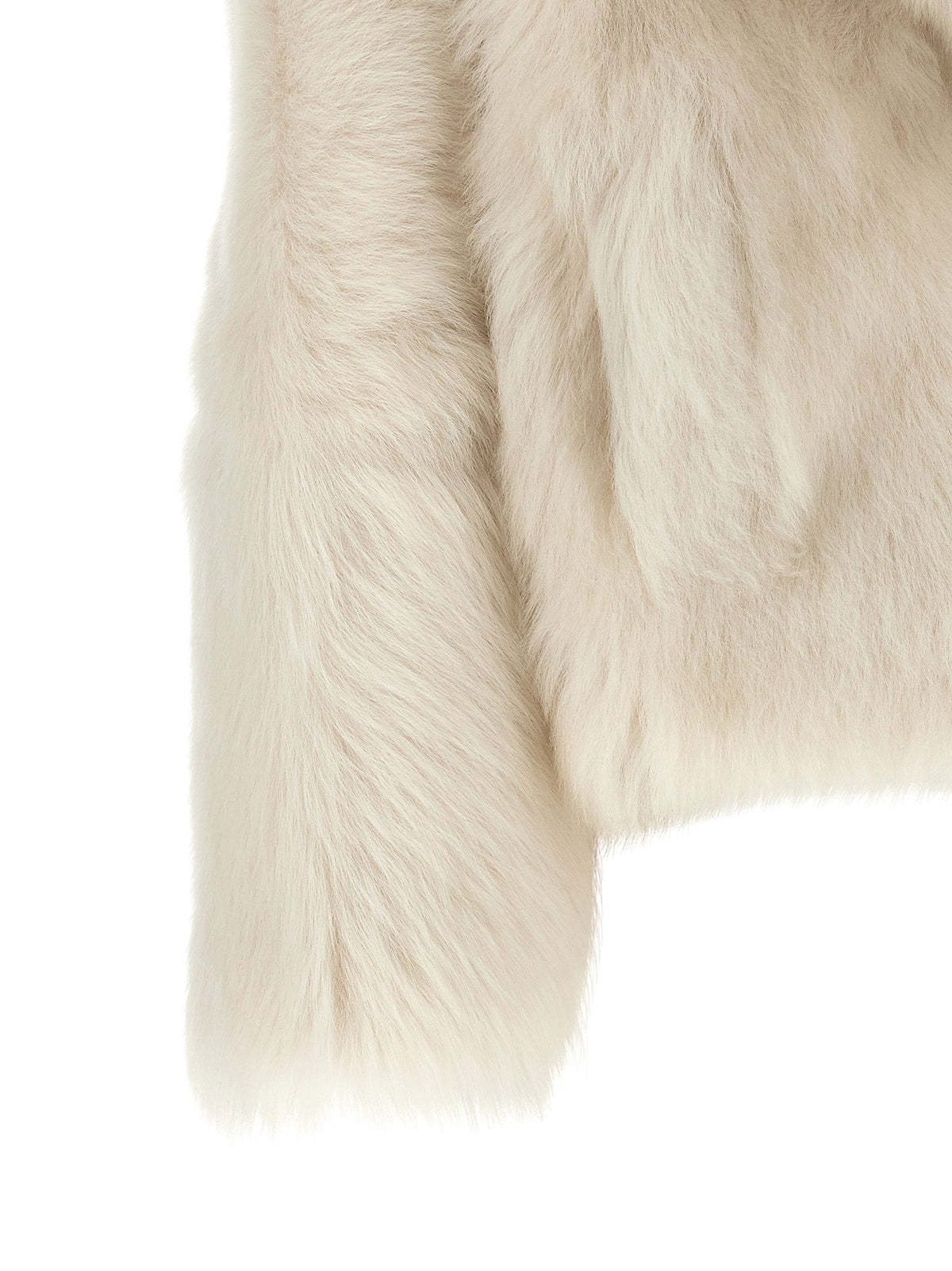 BLANCHA White Lamb Fur Full-Length Jacket
