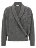 Brunello Cucinelli Gray Cashmere Cardigan