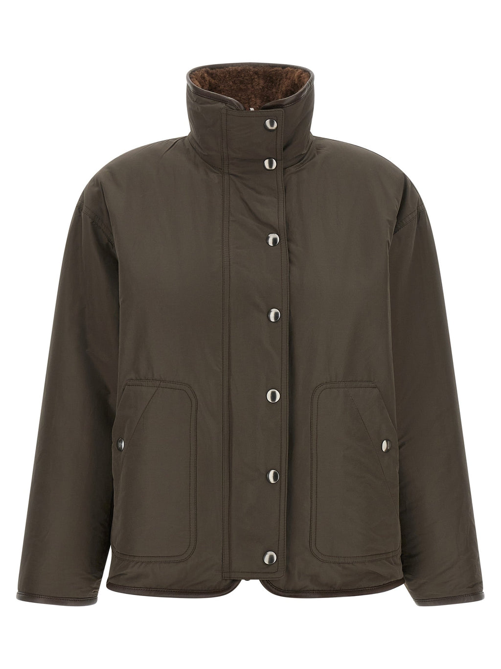 Brunello Cucinelli Brown Lamb Leather Biker Jacket