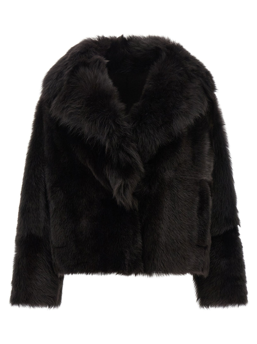BLANCHA Brown Lamb Fur Full-Length Jacket