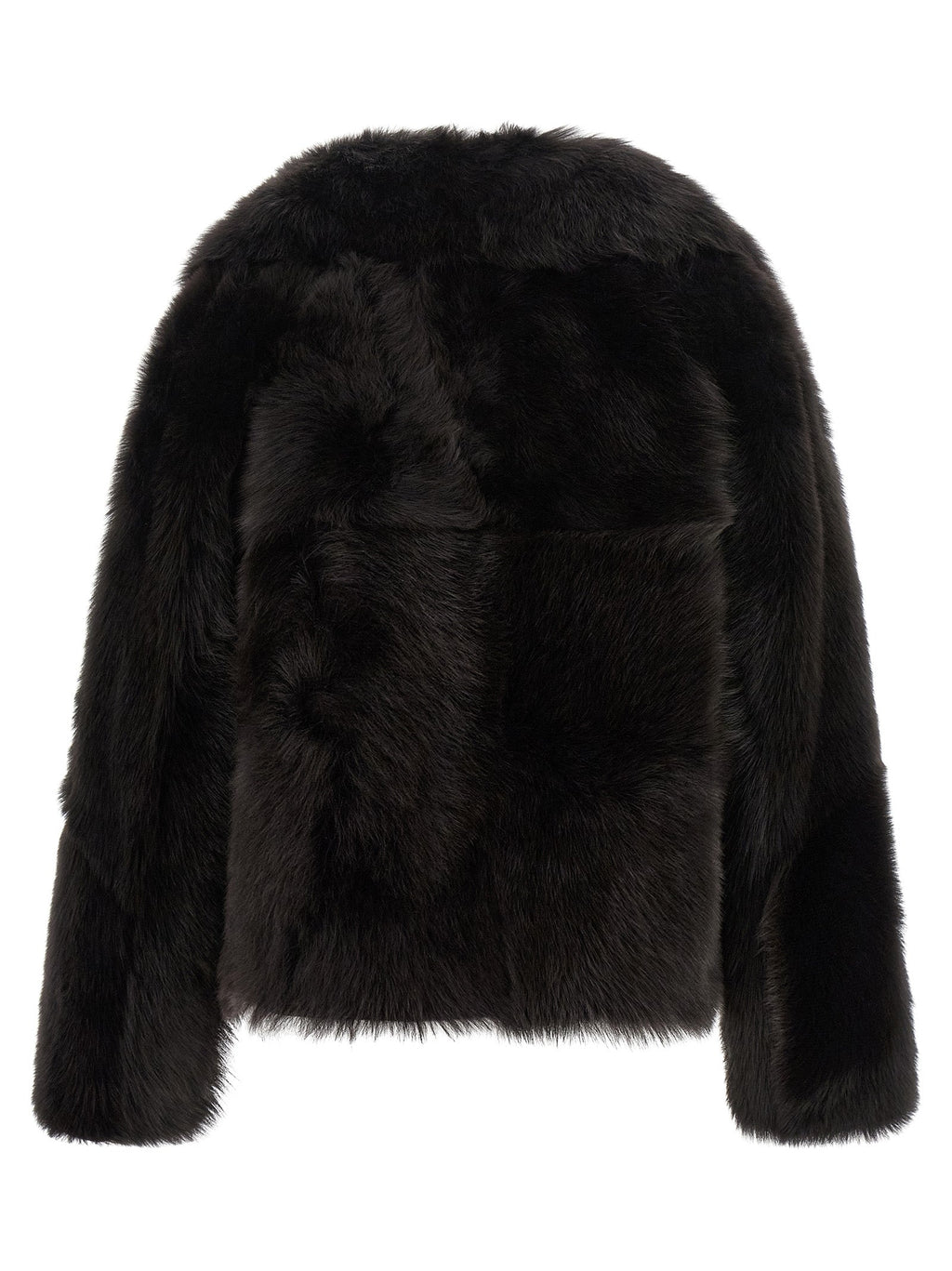 BLANCHA Brown Lamb Fur Full-Length Jacket