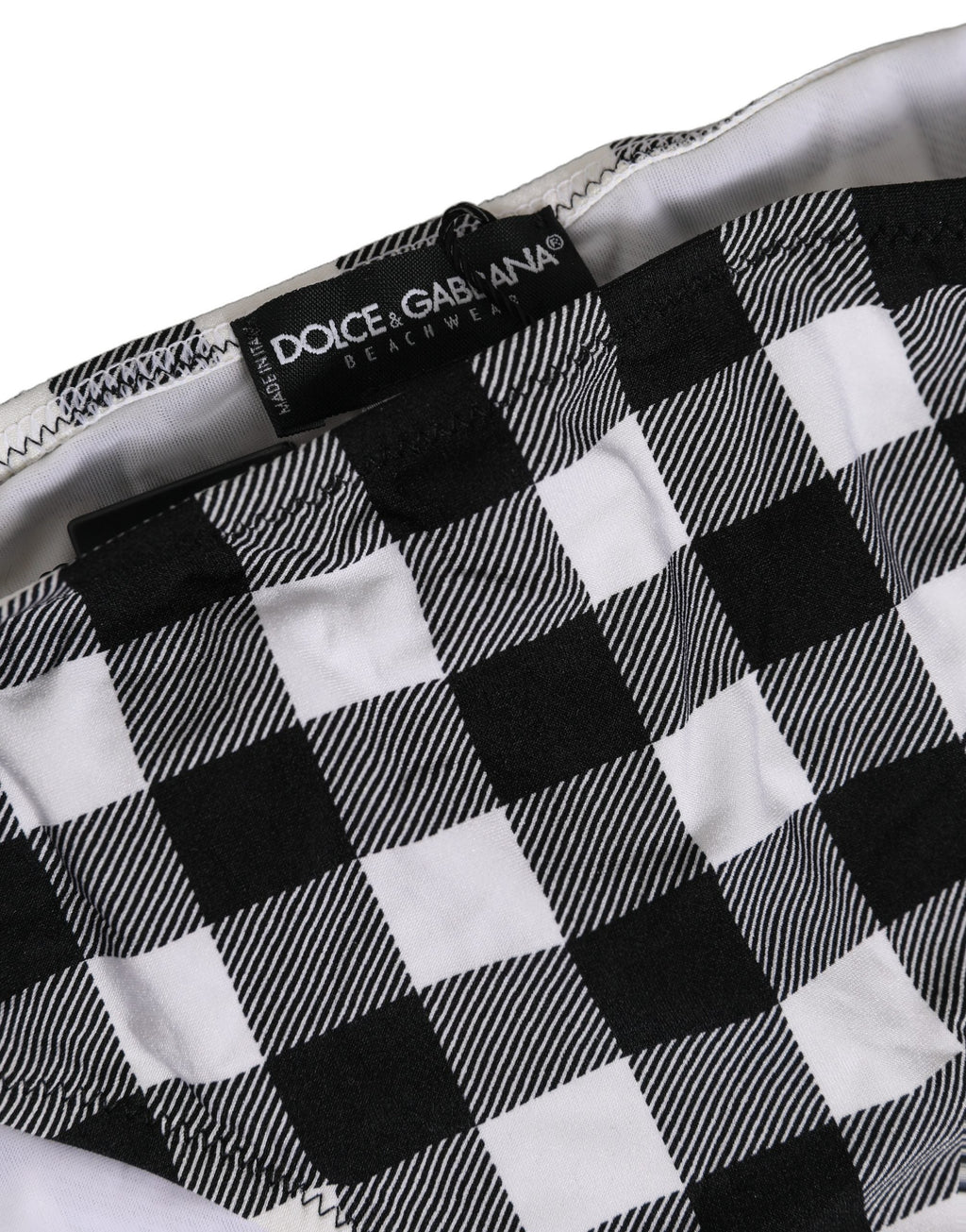 Dolce & Gabbana Black White Checkered Beachwear Bikini Bottom