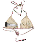 Dolce & Gabbana Pink Nylon Floral Halter Beachwear Bikini Top