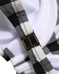 Dolce & Gabbana Black White Gingham Check Beachwear Bikini Top