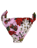 Dolce & Gabbana Pink Floral Tie Sides Beachwear Bikini Bottom