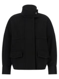 Alberto Biani Black Wool Bomber