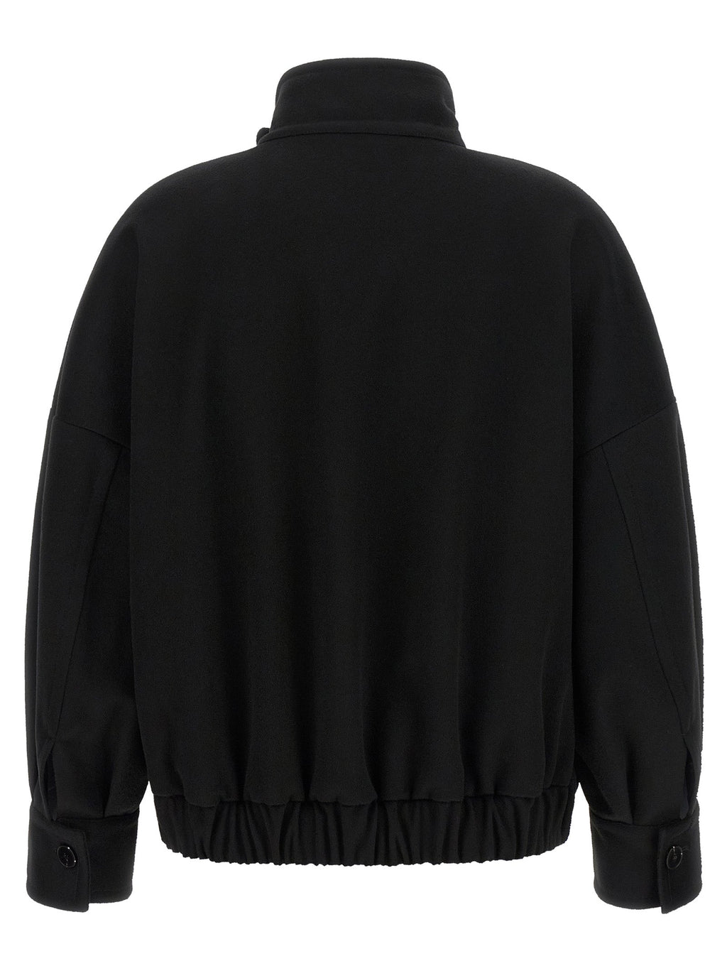 Alberto Biani Black Wool Bomber