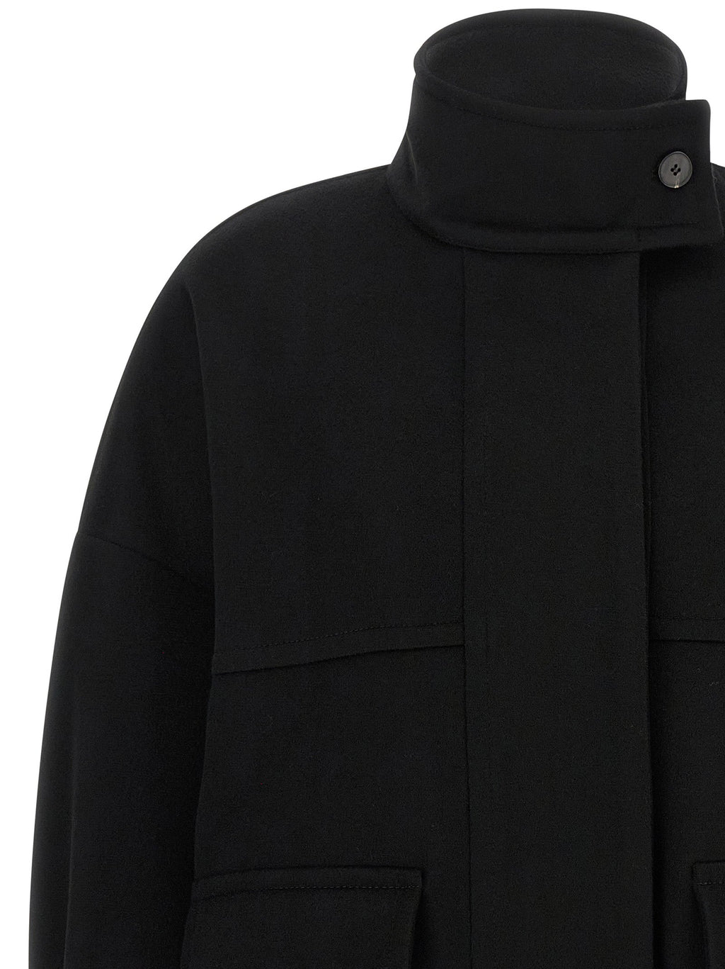 Alberto Biani Black Wool Bomber
