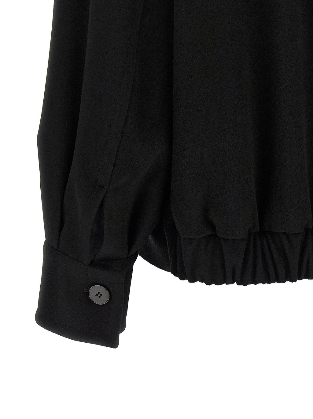Alberto Biani Black Wool Bomber