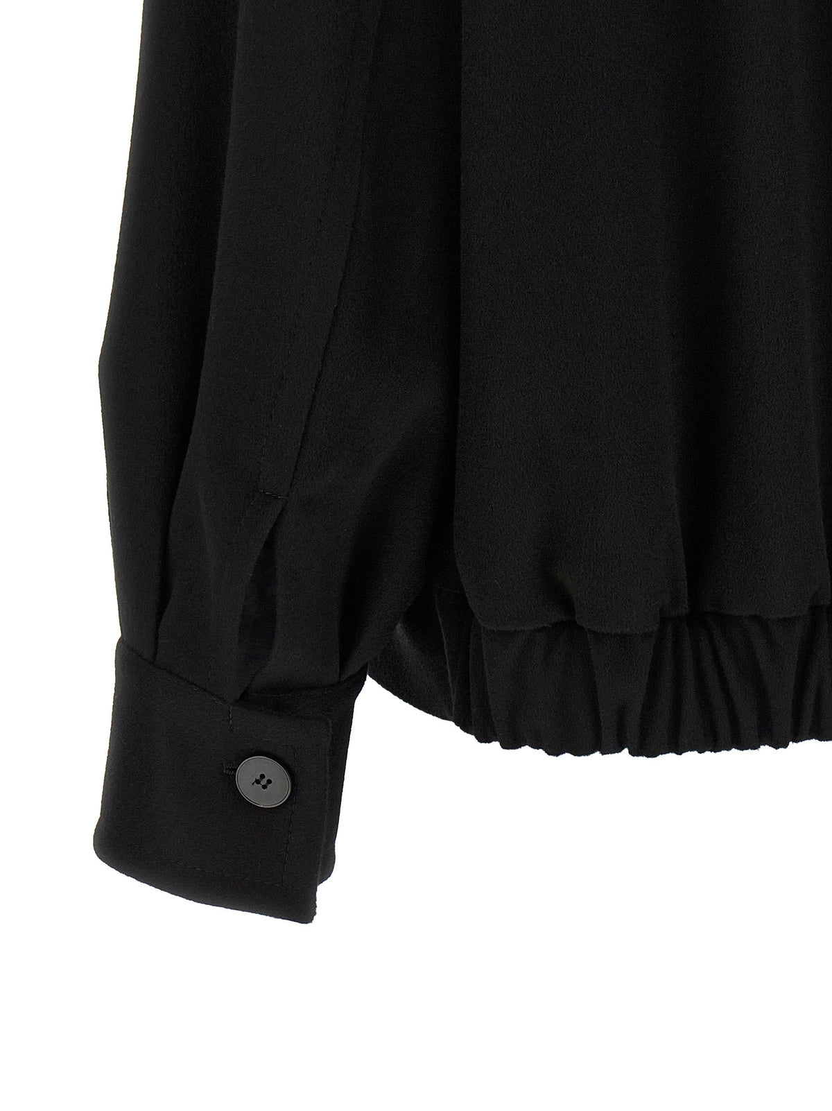 Alberto Biani Black Wool Bomber