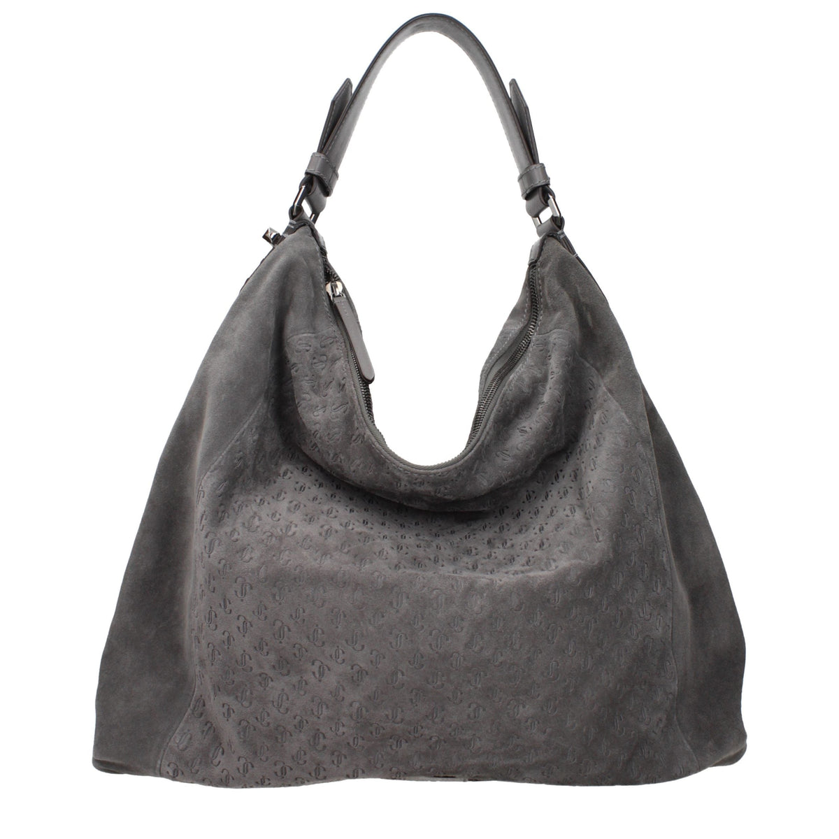 Jimmy Choo Gray Leather Shoulder Bag
