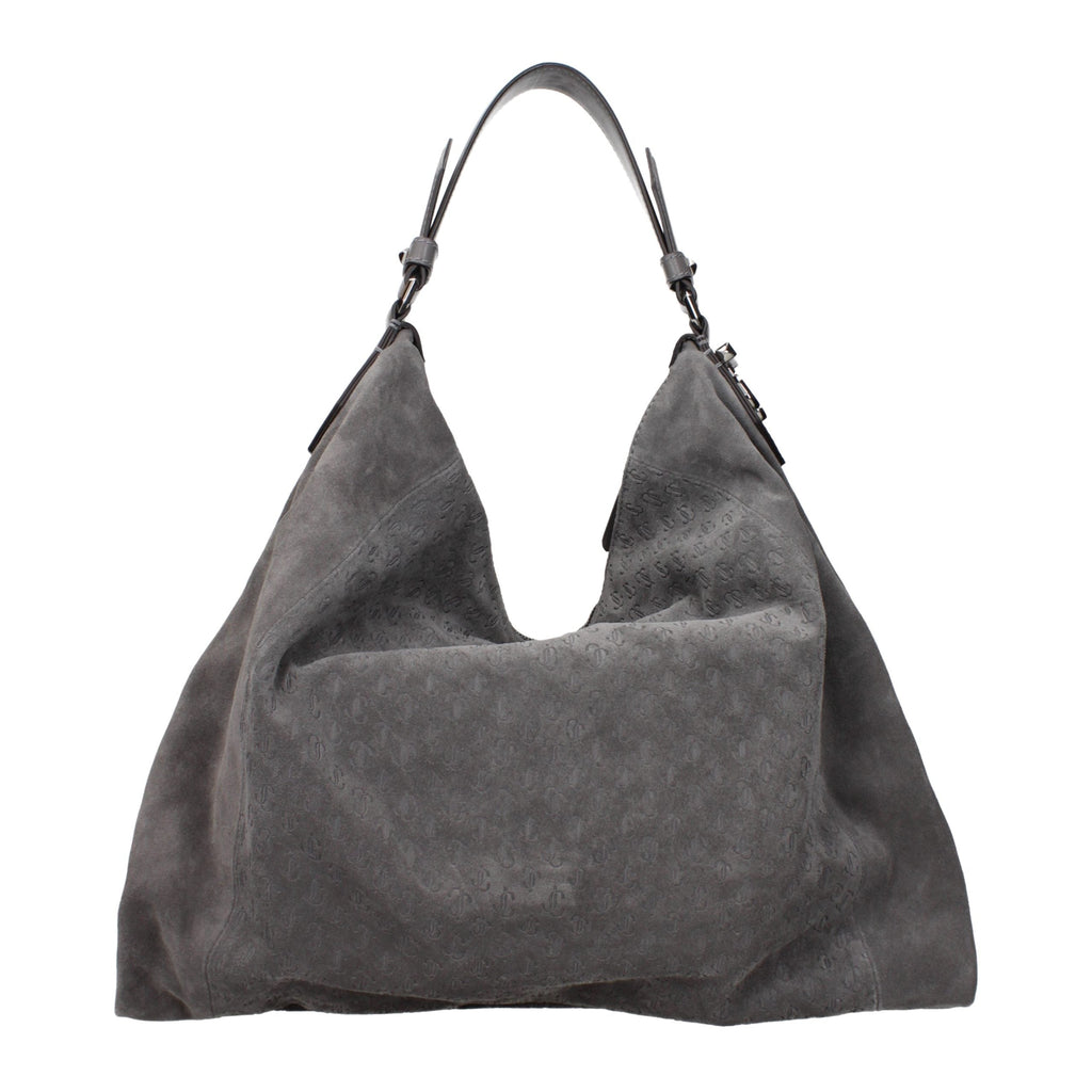 Jimmy Choo Gray Leather Shoulder Bag