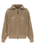 Brunello Cucinelli Beige Elastane Cardigan
