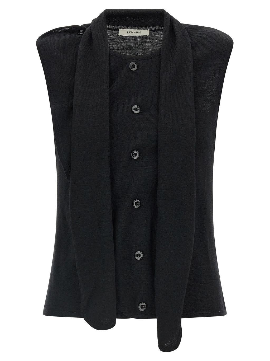 Lemaire Black Wool Sleeveless Jacket