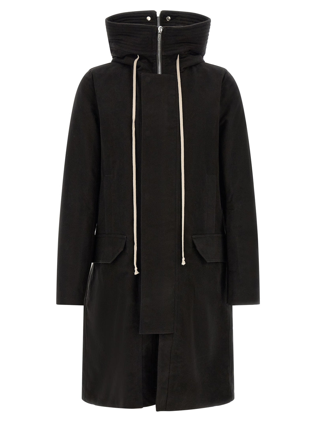 Rick Owens Black Cotton Parka