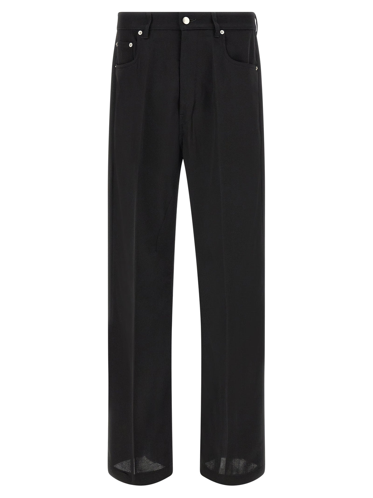 Rick Owens Black Cotton Relaxed Fit Jeans