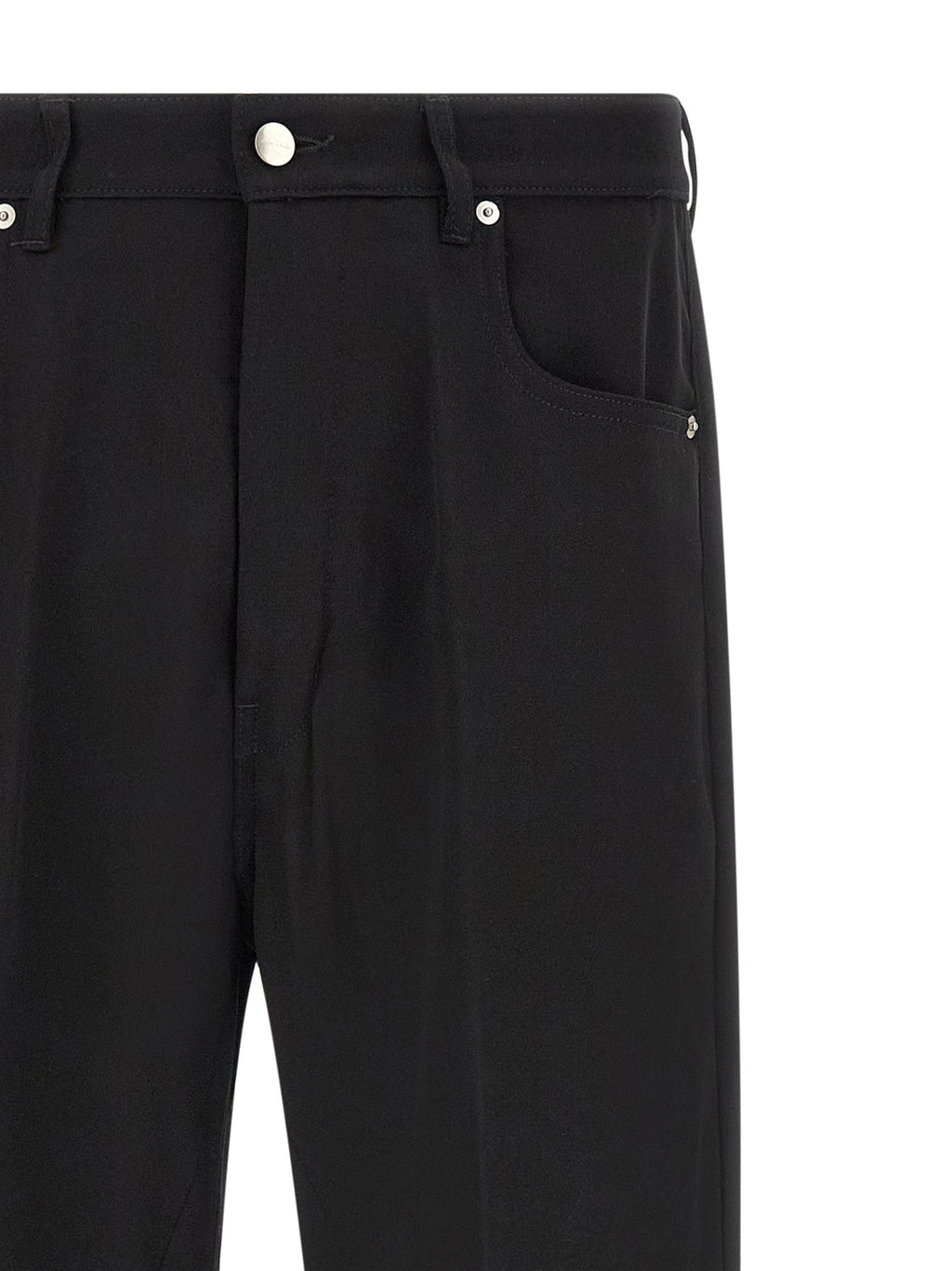Rick Owens Black Cotton Relaxed Fit Jeans