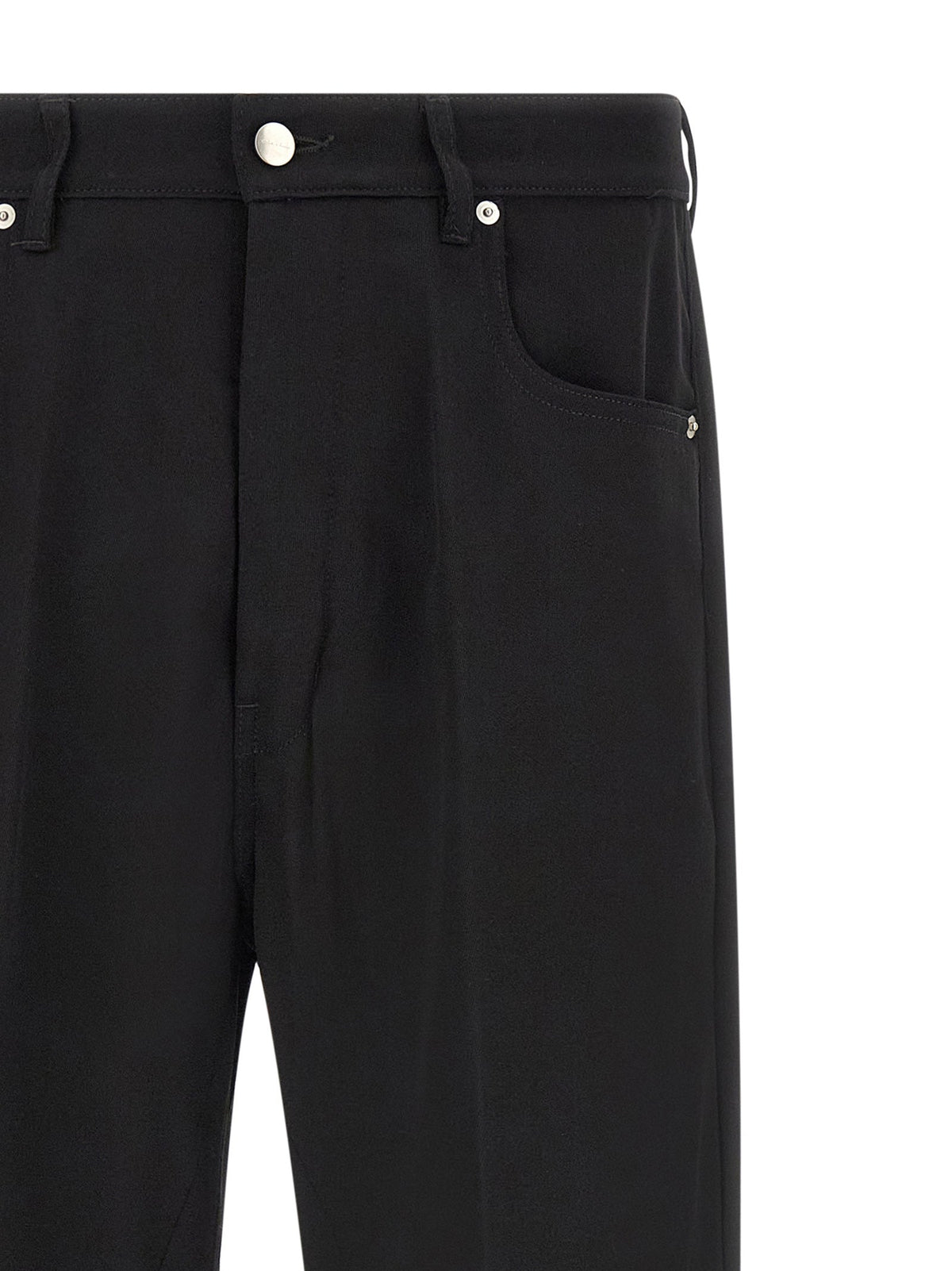 Rick Owens Black Cotton Relaxed Fit Jeans