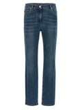 Brunello Cucinelli Blue Cotton Straight-Leg Jeans