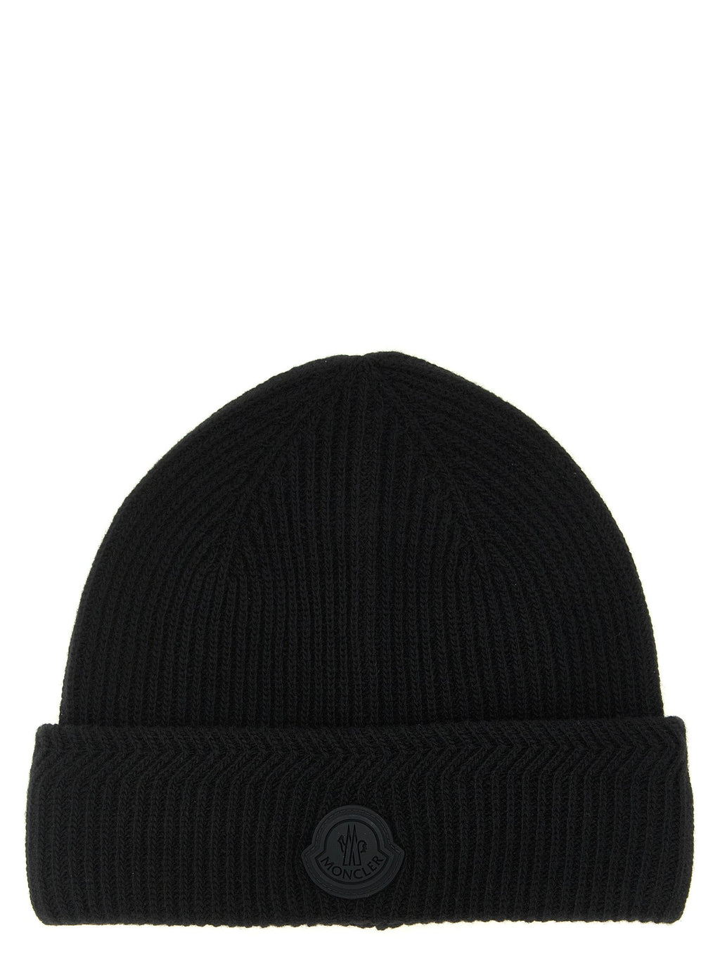Moncler Black Virgin Wool Beanie