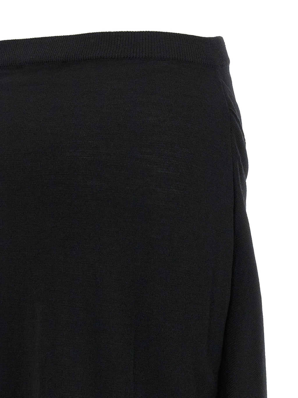 Lemaire Black Wool Midi Skirt