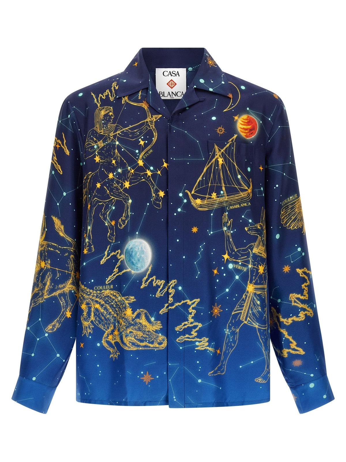 Casablanca Blue Silk Blouse