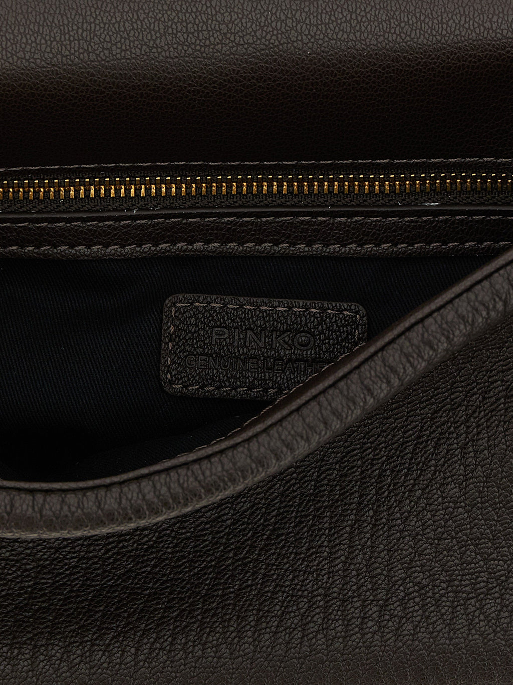 PINKO Brown Lamb Leather Crossbody Bag