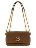 PINKO Brown Lamb Leather Shoulder Bag