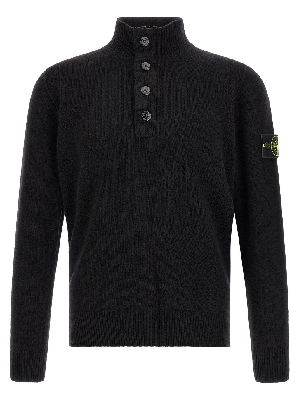 Stone Island Black Virgin Wool Cardigan