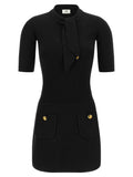 Elisabetta Franchi Black Viscose Short Dress