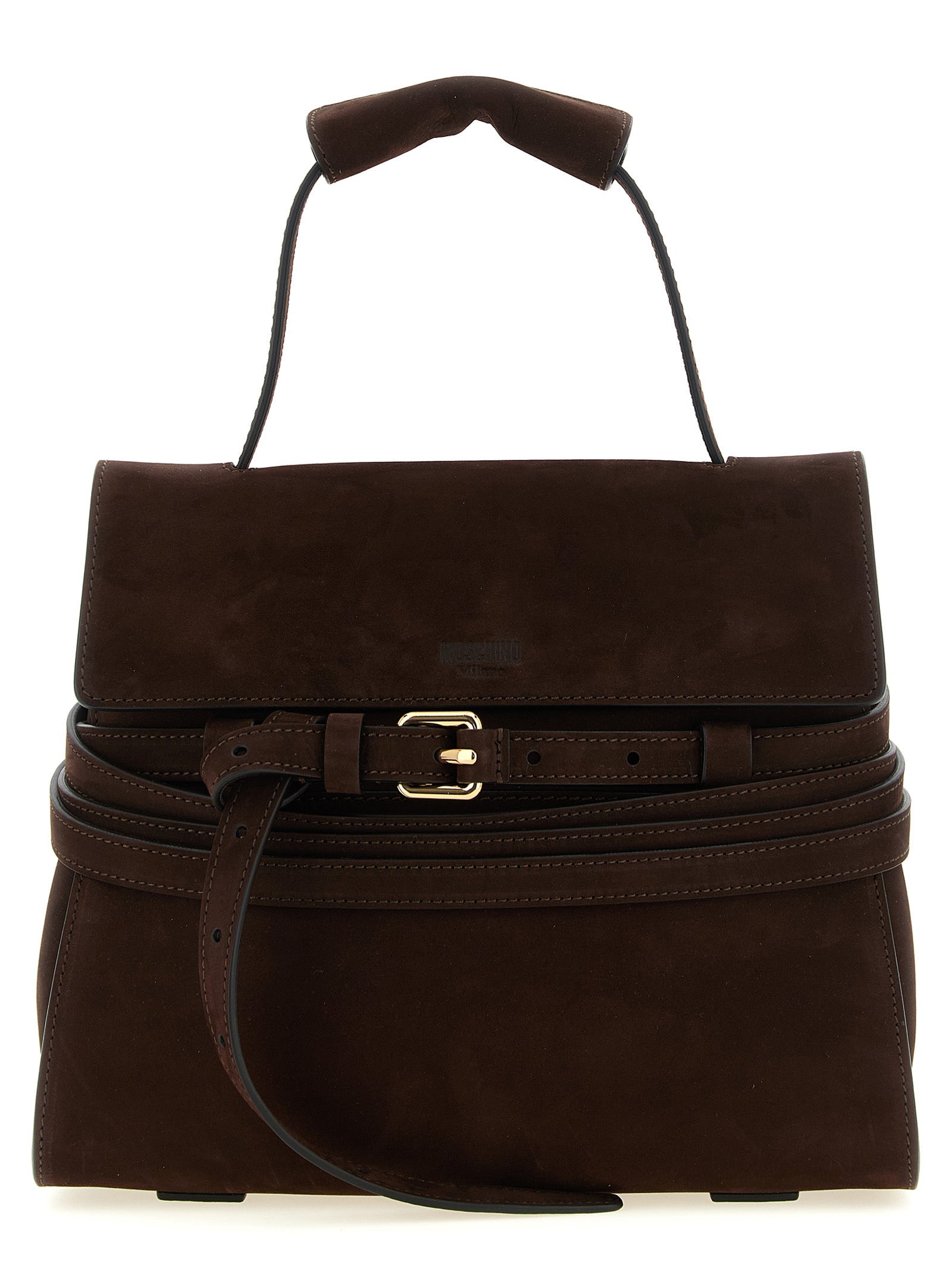 Moschino Brown Calfskin Handbag