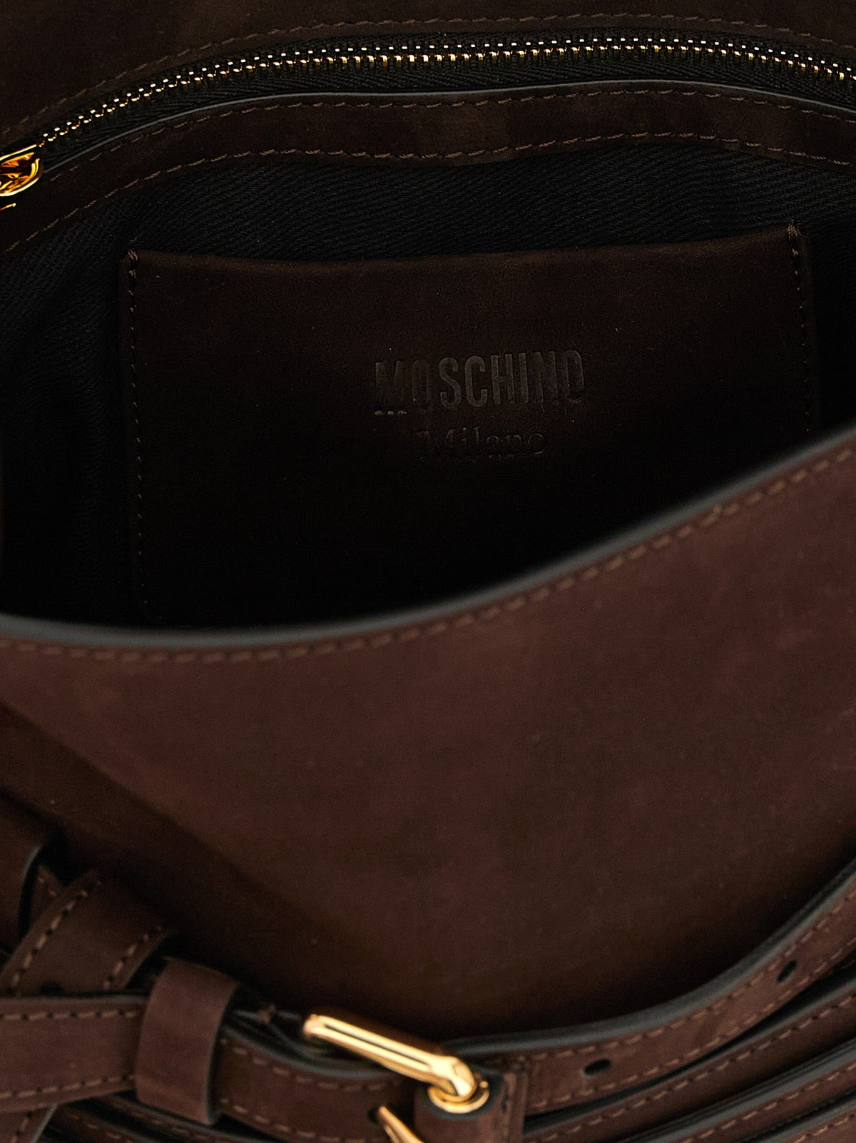 Moschino Brown Calfskin Handbag