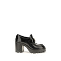 Prada Black Calf Leather Bos Taurus Platform Loafers