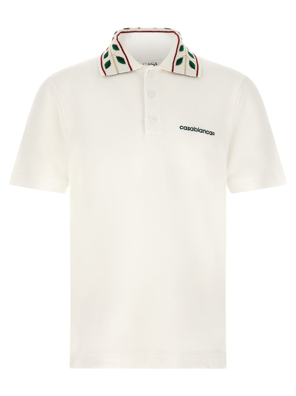 Casablanca White Organic Cotton Polo Shirt