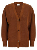 Elisabetta Franchi Brown Viscose Cardigan