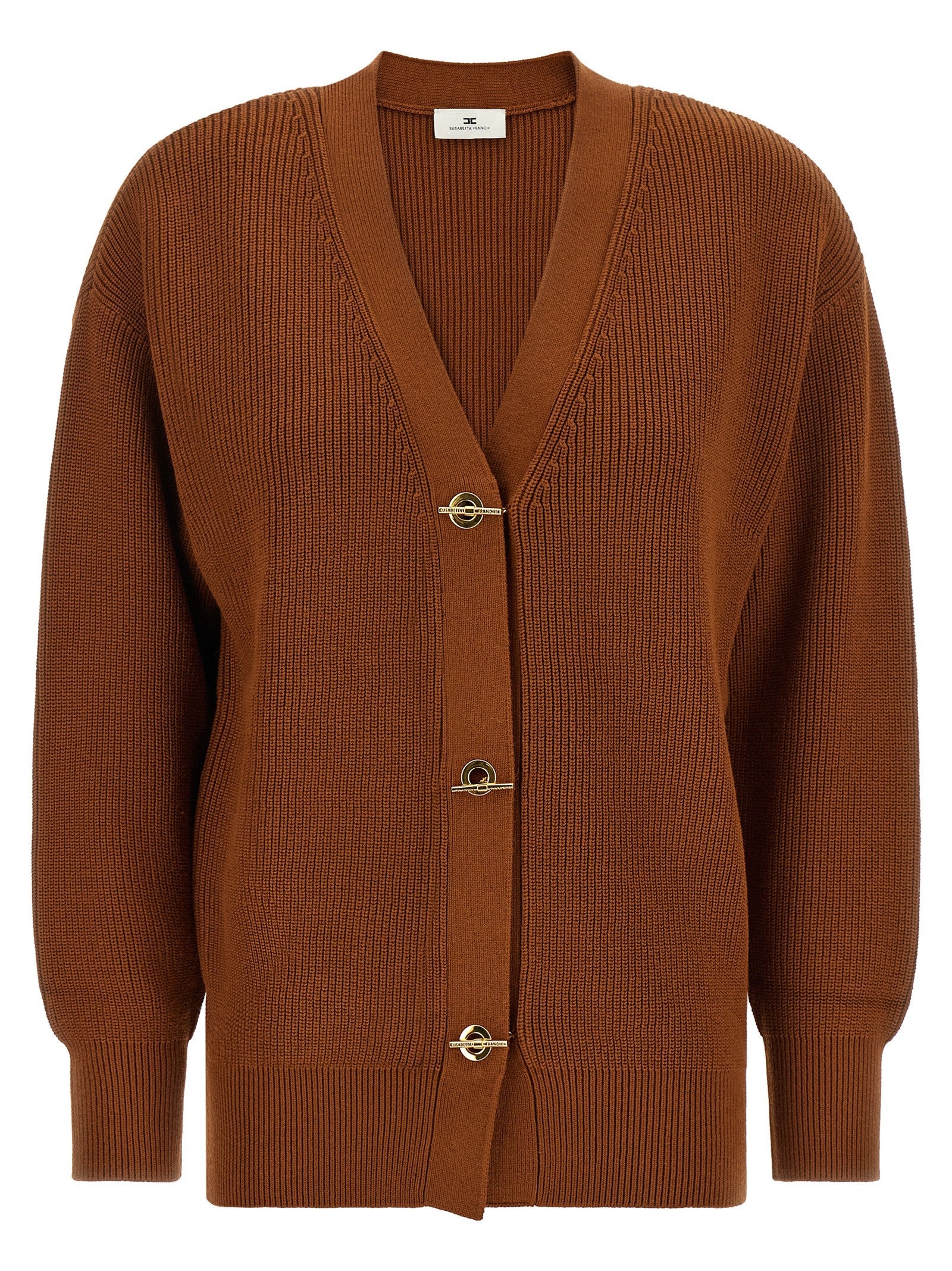 Elisabetta Franchi Brown Viscose Cardigan
