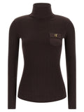 Elisabetta Franchi Brown Lycra Cardigan