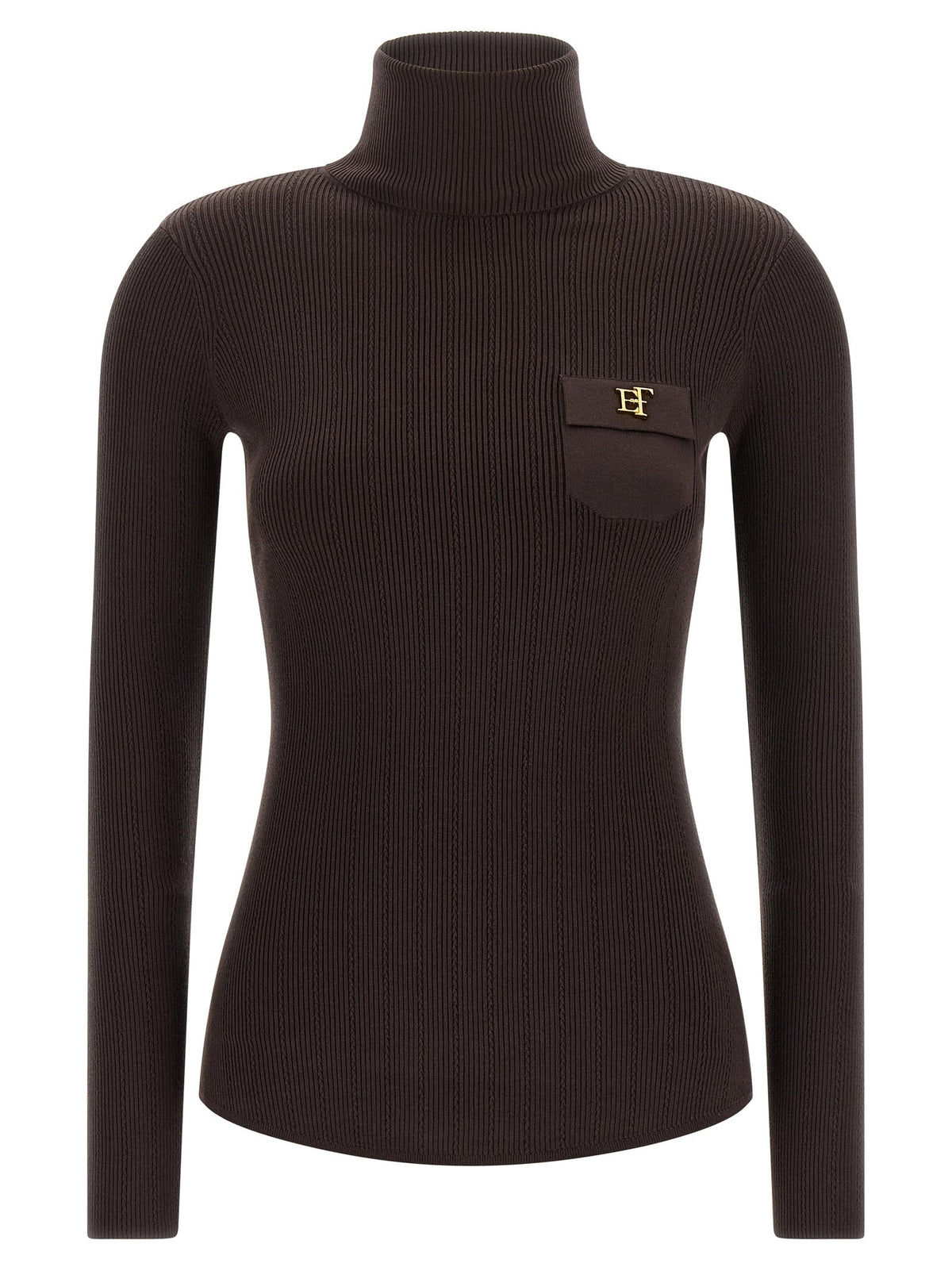 Elisabetta Franchi Brown Lycra Cardigan