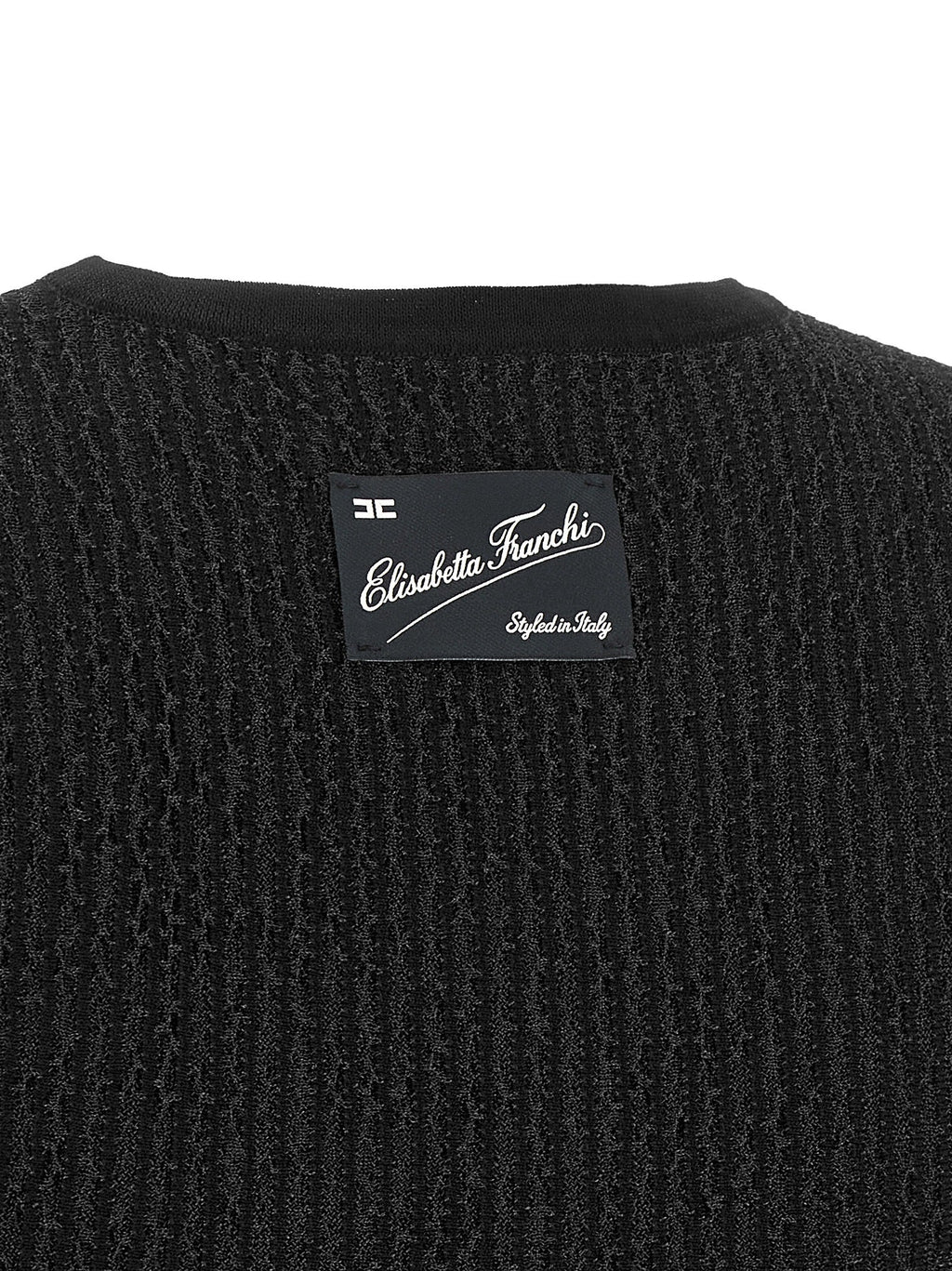 Elisabetta Franchi Black Viscose Sleeveles T-Shirt